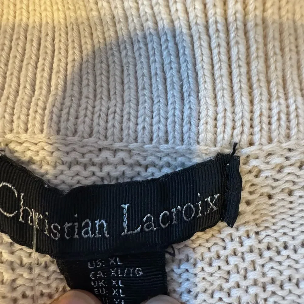Christian Lacroix Sz XL Knit Button Down Cardigan Sweater
